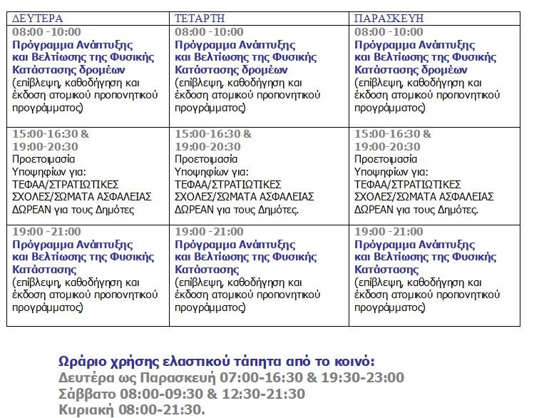 Ζηρίνειο Δημοτικό Στάδιο ώρες